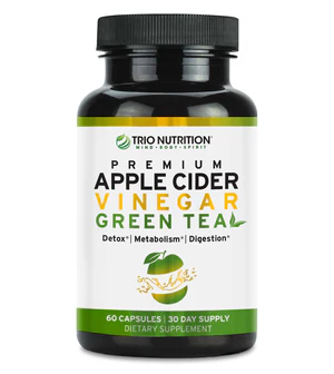 Premium Apple Cider Vinegar + Green Tea Capsules by Trio Nutrition