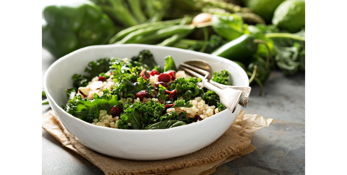 Kale & Quinoa Salad with Cranberries & Almonds - The Perfect Holiday Dish | Trio Nutrition