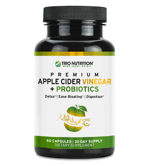 Apple Cider Vinegar Pills with Mother | ACV Capsules + Billions Multi-Strain Probiotics by Trio Nutrition