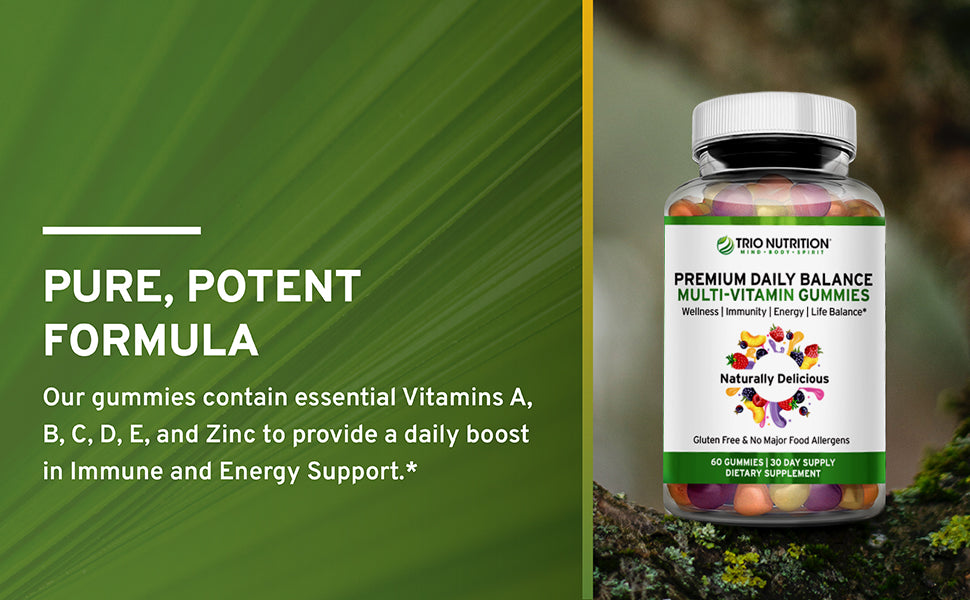 Delicious Premium Daily Balance Multivitamin Gummies with Zinc | Trio Nutrition Premium Gummies