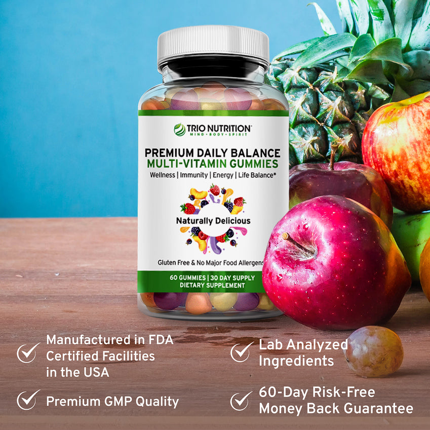 Delicious Premium Daily Balance Multivitamin Gummies with Zinc | Trio Nutrition Premium Gummies