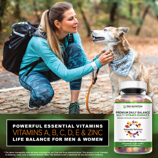 Delicious Premium Daily Balance Multivitamin Gummies with Zinc | Trio Nutrition Premium Gummies