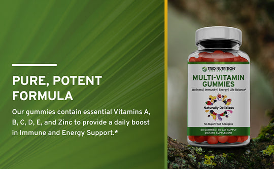 Premium Delicious Multivitamin Gummies with Zinc by Trio Nutrition
