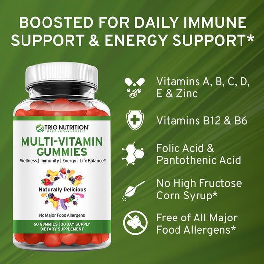 Premium Delicious Multivitamin Gummies with Zinc by Trio Nutrition