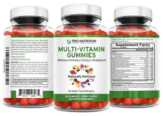 Premium Delicious Multivitamin Gummies with Zinc by Trio Nutrition