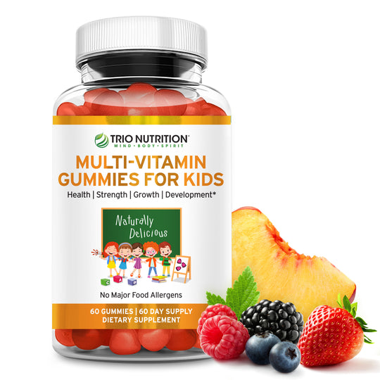 Trio Nutrition Kids Gummy Multivitamin with Zinc – Vitamins A B C D E for Immune Energy Support – Berry Flavor 60-Day Supply