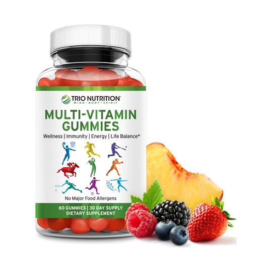 Trio Nutrition adult gummy multivitamin with zinc — daily immune and energy support, Manufactured in the USA