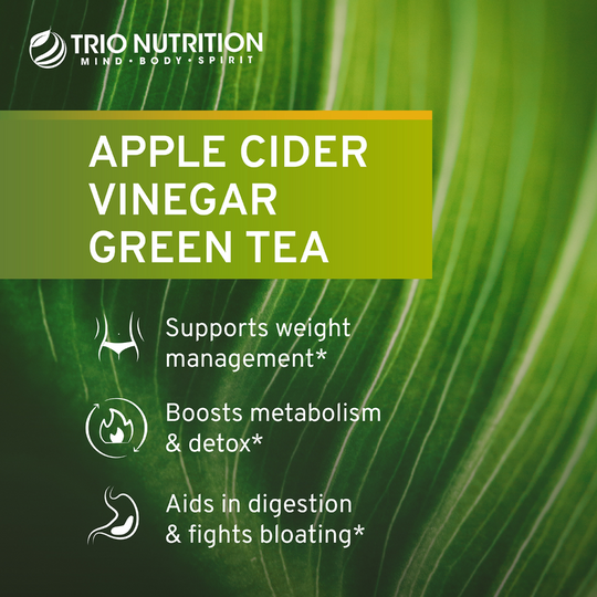 Detox & Cleanse | Apple Cider Vinegar and Green Tea Pills by Trio Nutrition