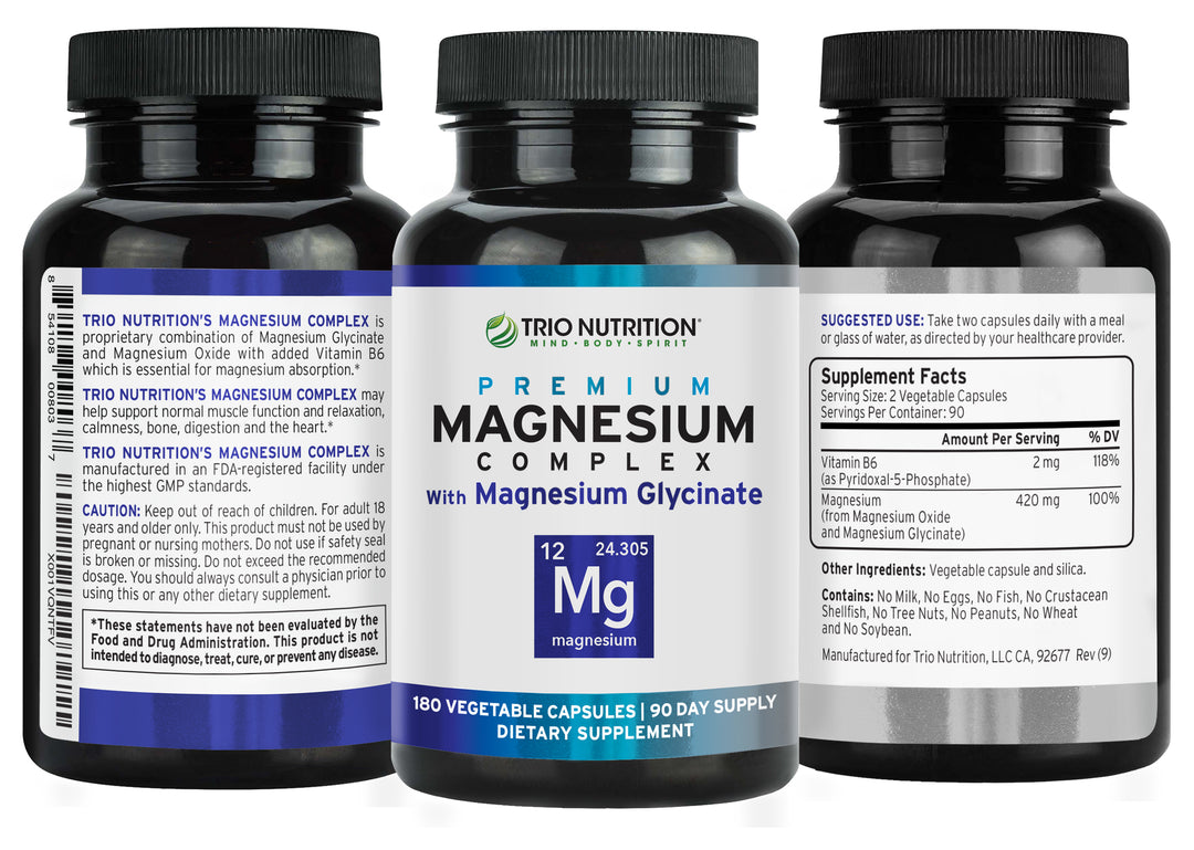 Magnesium Complex | Magnesium Glycinate & Vitamin B6 by Trio Nutrition