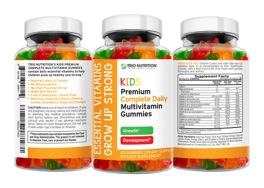 Kids Multivitamin Gummy with Zinc | Trio Nutrition Premium Gummies