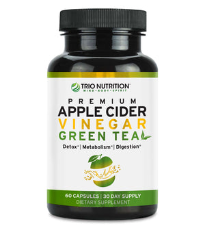 Detox & Cleanse | Apple Cider Vinegar and Green Tea Pills by Trio Nutrition