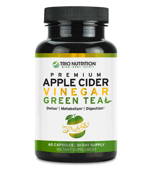 Detox & Cleanse | Apple Cider Vinegar and Organic Green Tea  Pills by Trio Nutrition