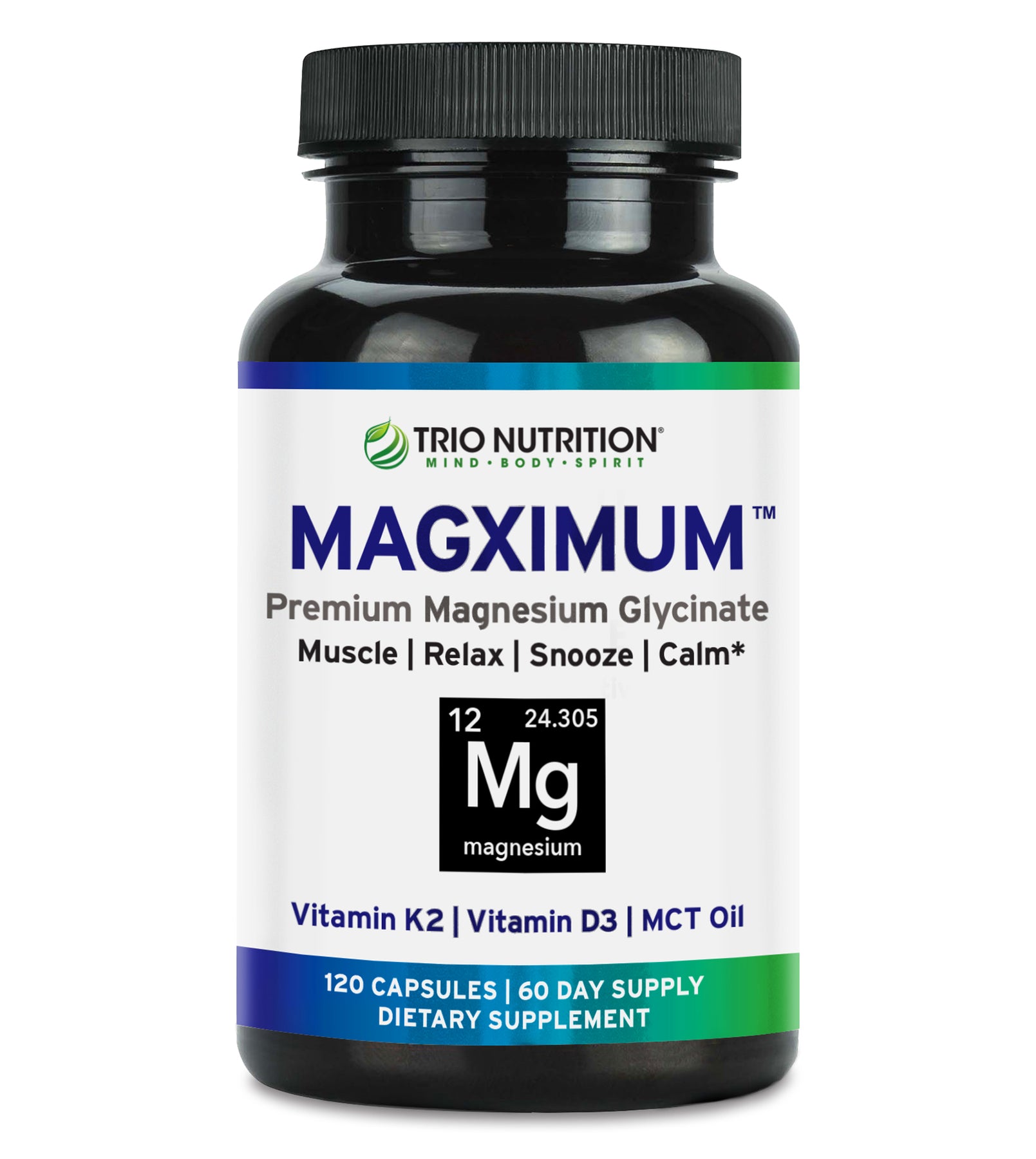 Vitamin D3 K2 and Magnesium Glycinate Supplement Trio Nutrition