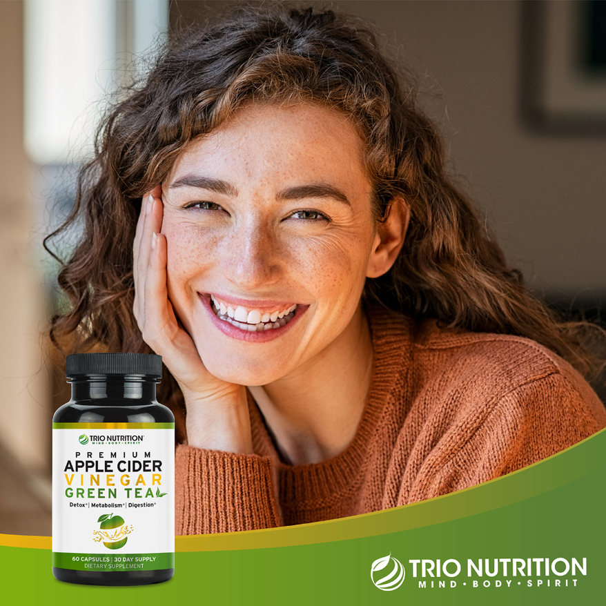 Detox & Cleanse | Apple Cider Vinegar and Green Tea Pills by Trio Nutrition