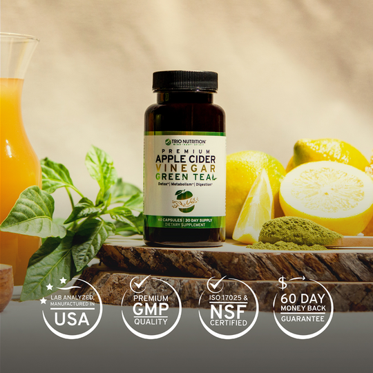 Detox & Cleanse | Apple Cider Vinegar and Green Tea Pills by Trio Nutrition